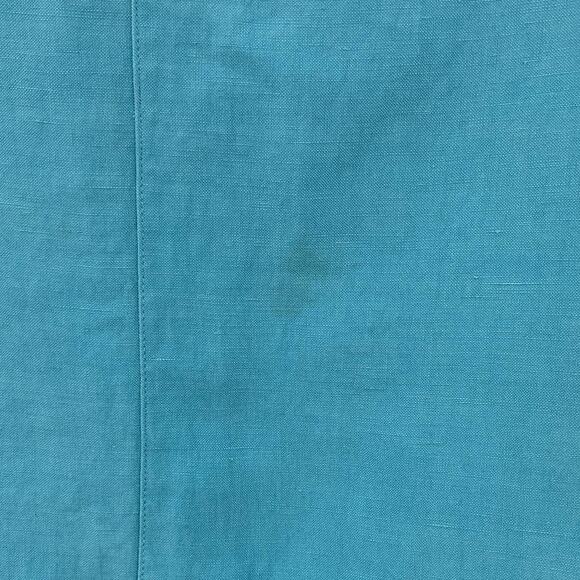 Vintage Easy Spirit Blue Silk Linen Blend Zip Lightweight Pockets Pencil Skirt - Picture 4 of 9